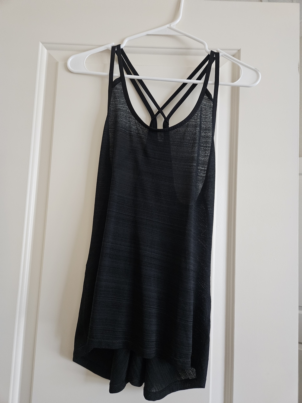 Black Strappy Women's Tank Top - Lightweight Layering Camisole